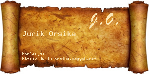 Jurik Orsika névjegykártya